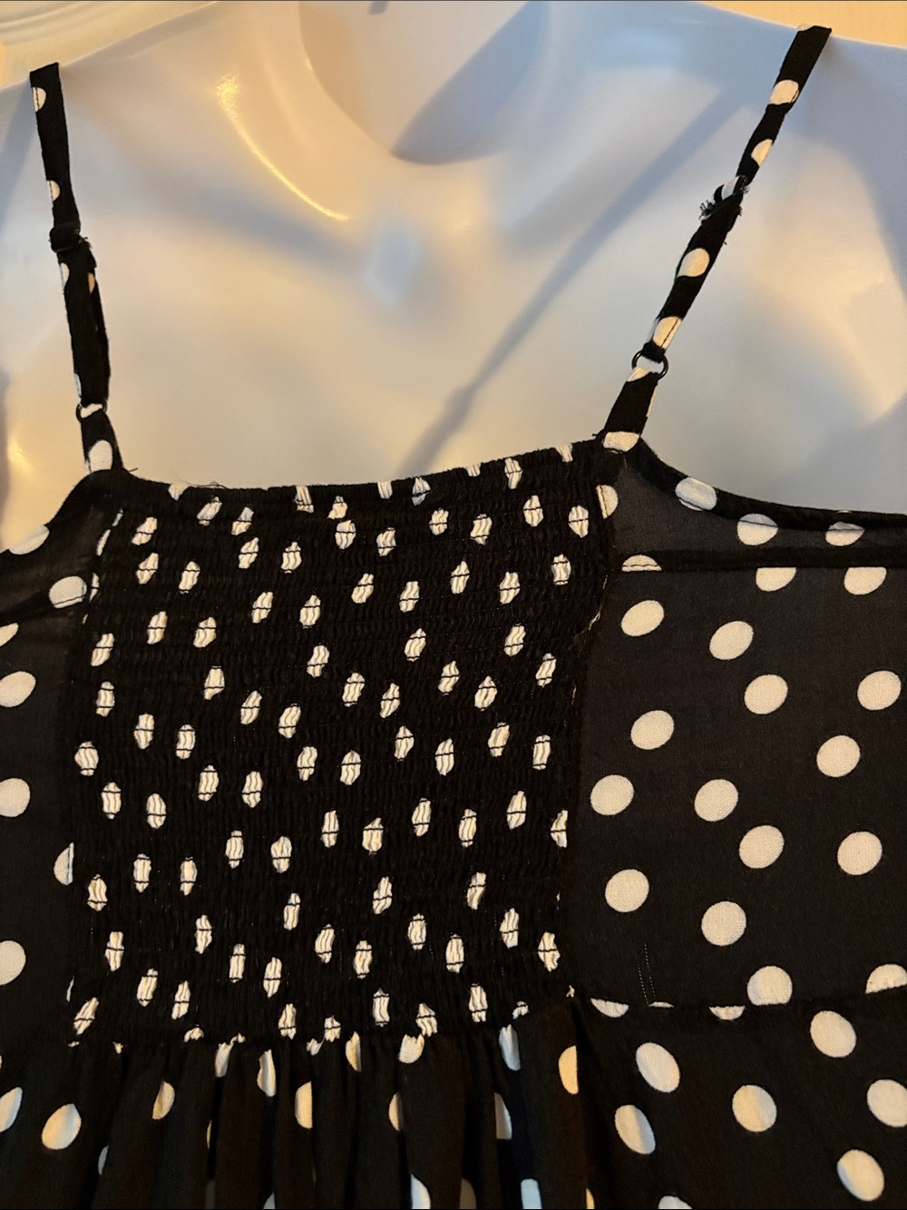 Motherhood Maternity Black and White Polka Dot Spaghetti Strap Dress - Picture 3 of 7